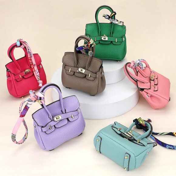 Mini Handbag Designer Inspo Kelly Bag Purse Charm to Store Ipods Ear Pods - Picture 1 of 15
